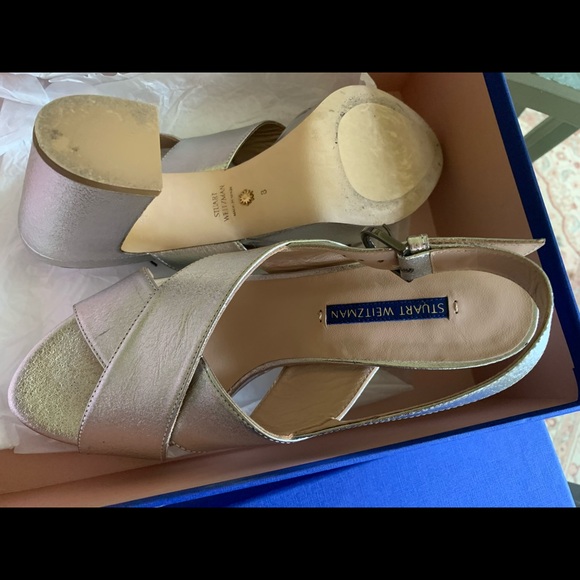 Stuart Weitzman beautiful silver lame Size8 - Picture 4 of 14